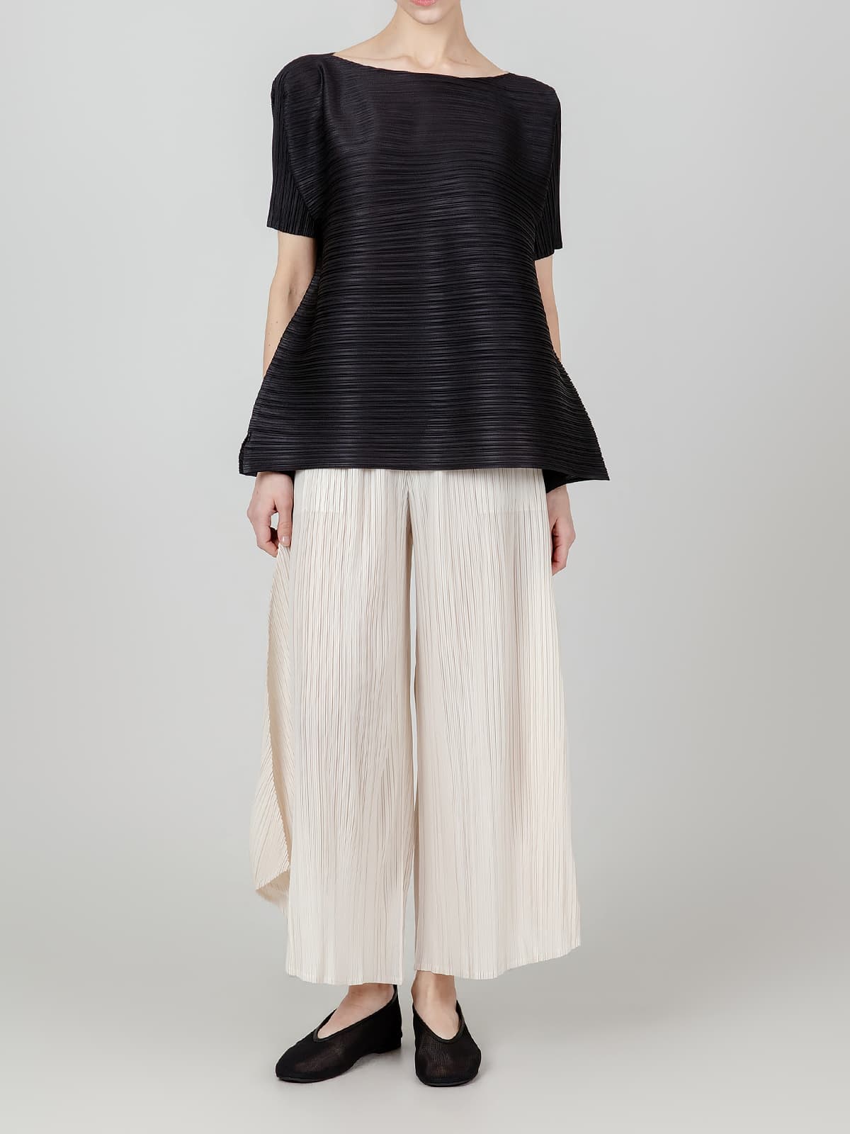 사이드 윙 플리츠 팬츠