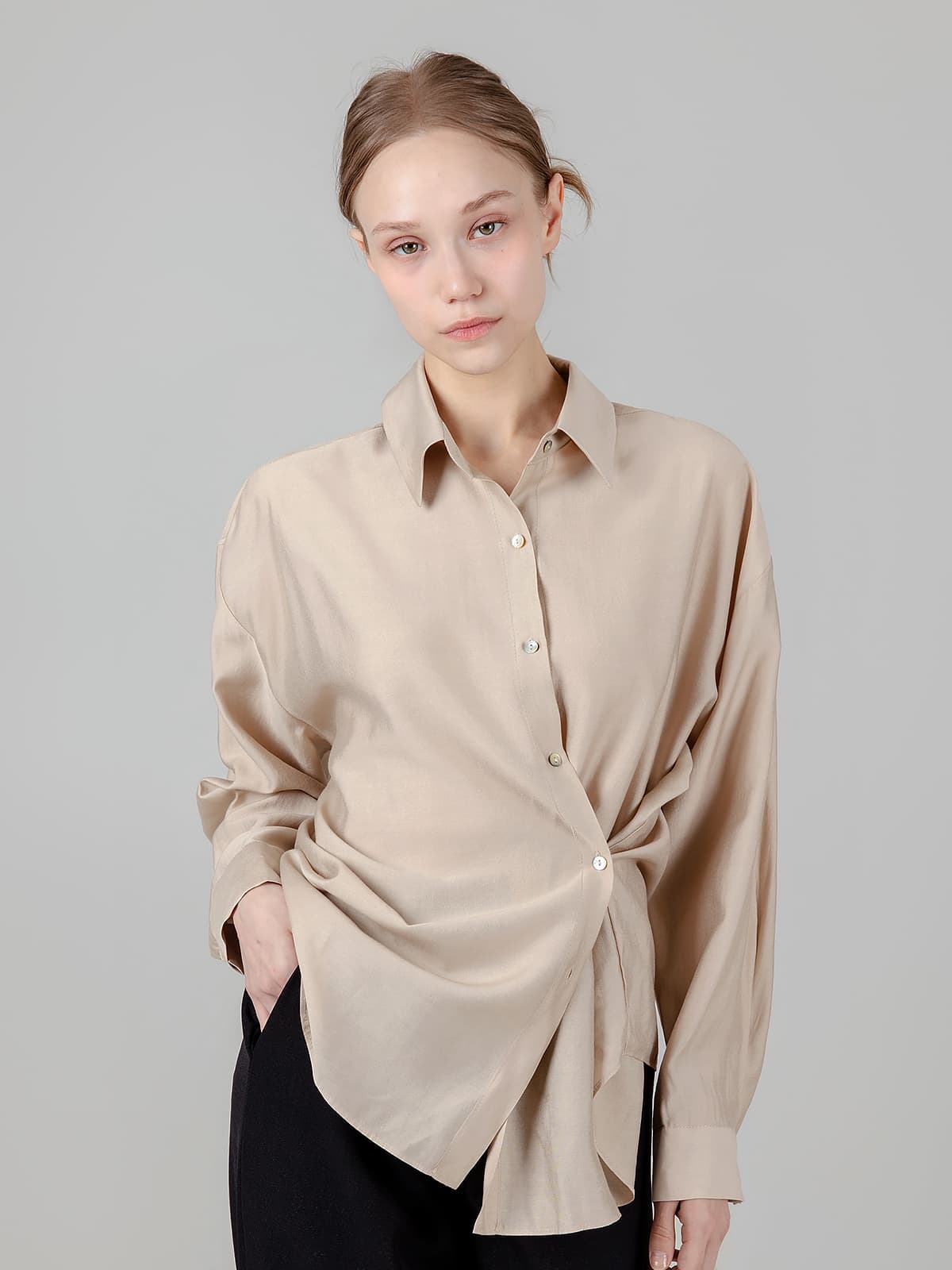 실키 투웨이 블라우스