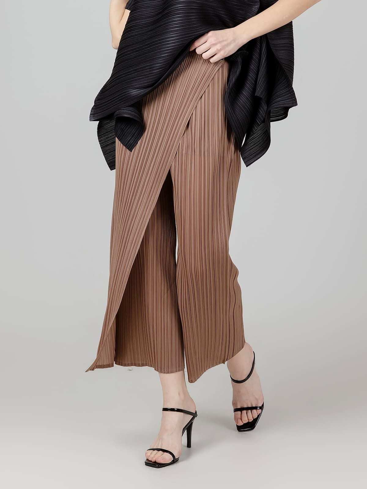 랩스커트 플리츠 팬츠